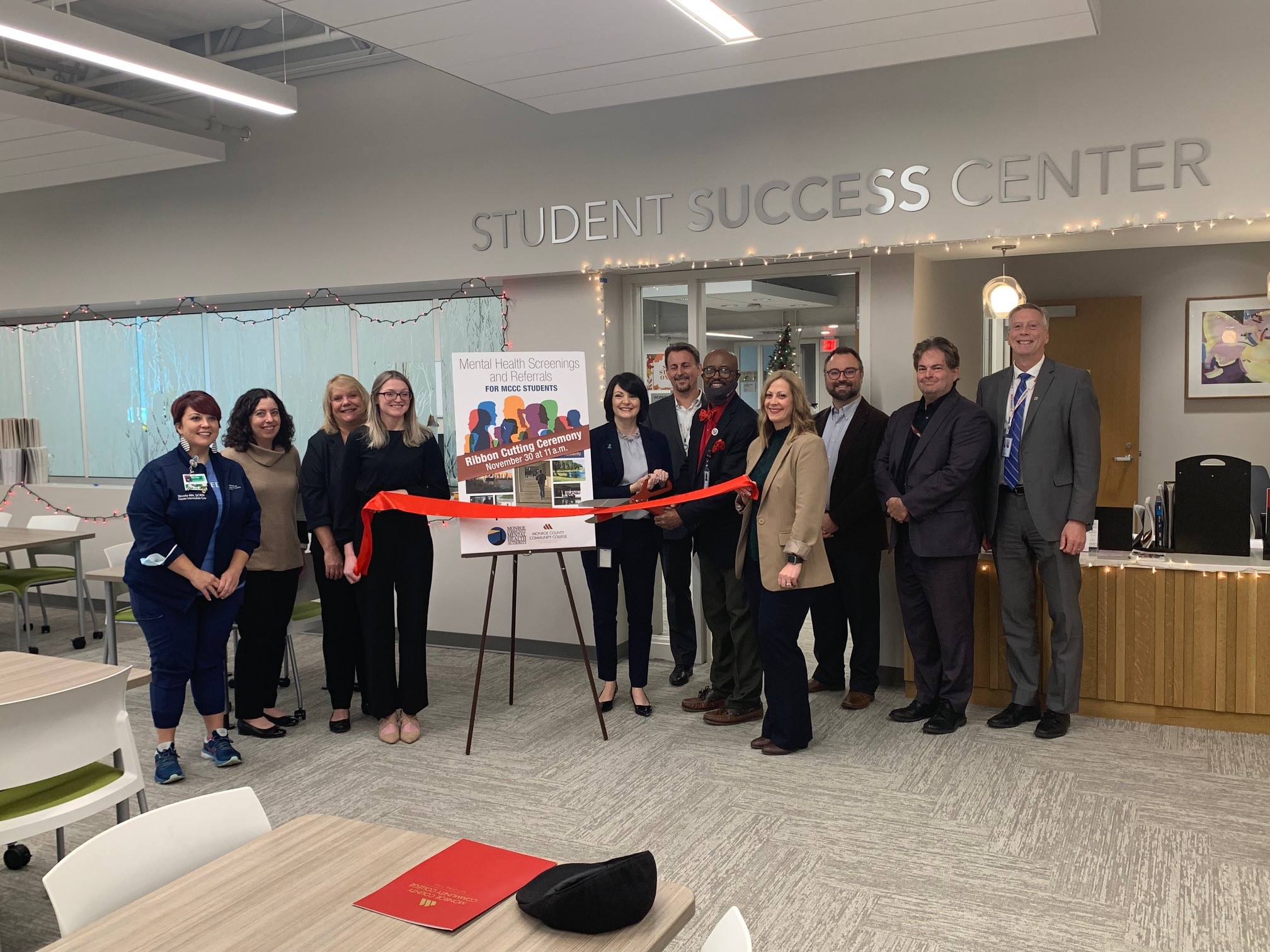 MCCC, MCHMA officials cut ribbon to announce partnership.